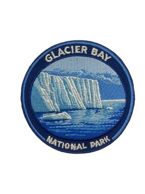 Glacier Bay National Park Patch 3 Inch Embroidered Iron On Travel Badge